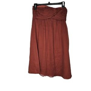 J. Crew Arabella Silk Chiffon Dress in Red‎ Size 4P